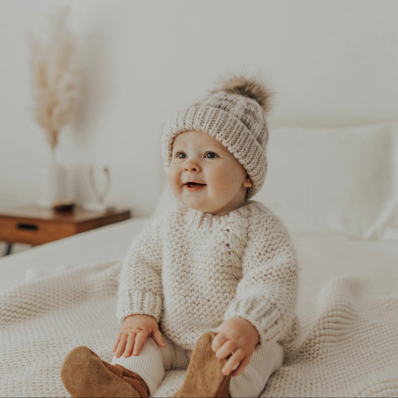 Buffalo Check Pom Pom Beanie