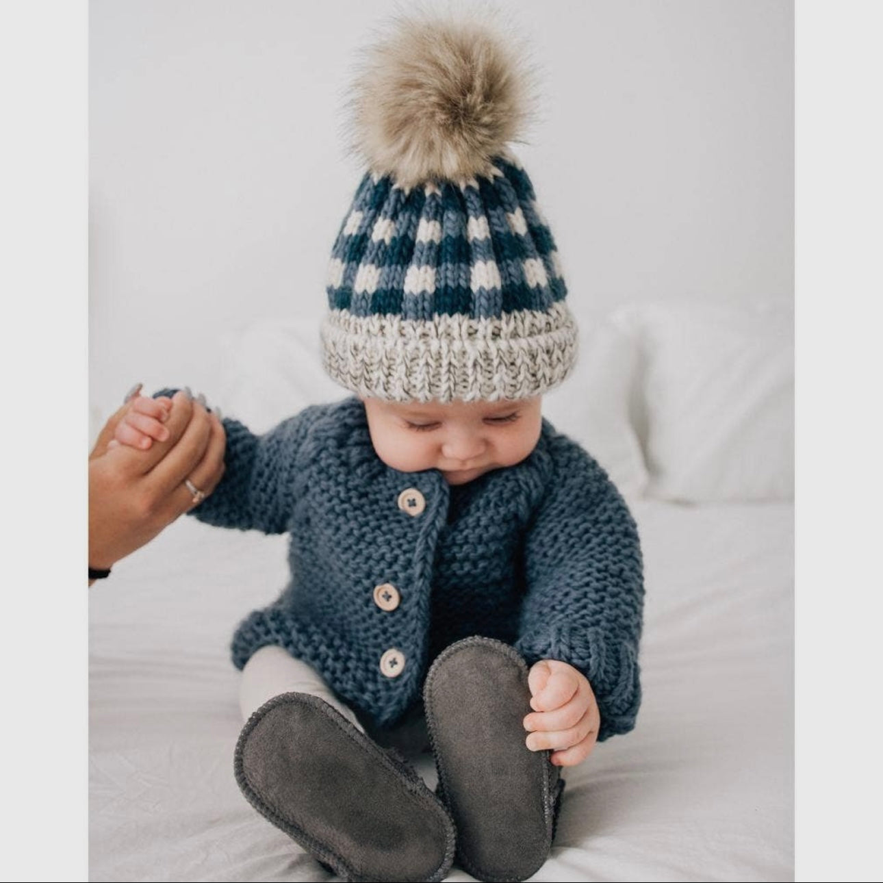 Buffalo Check Pom Pom Beanie