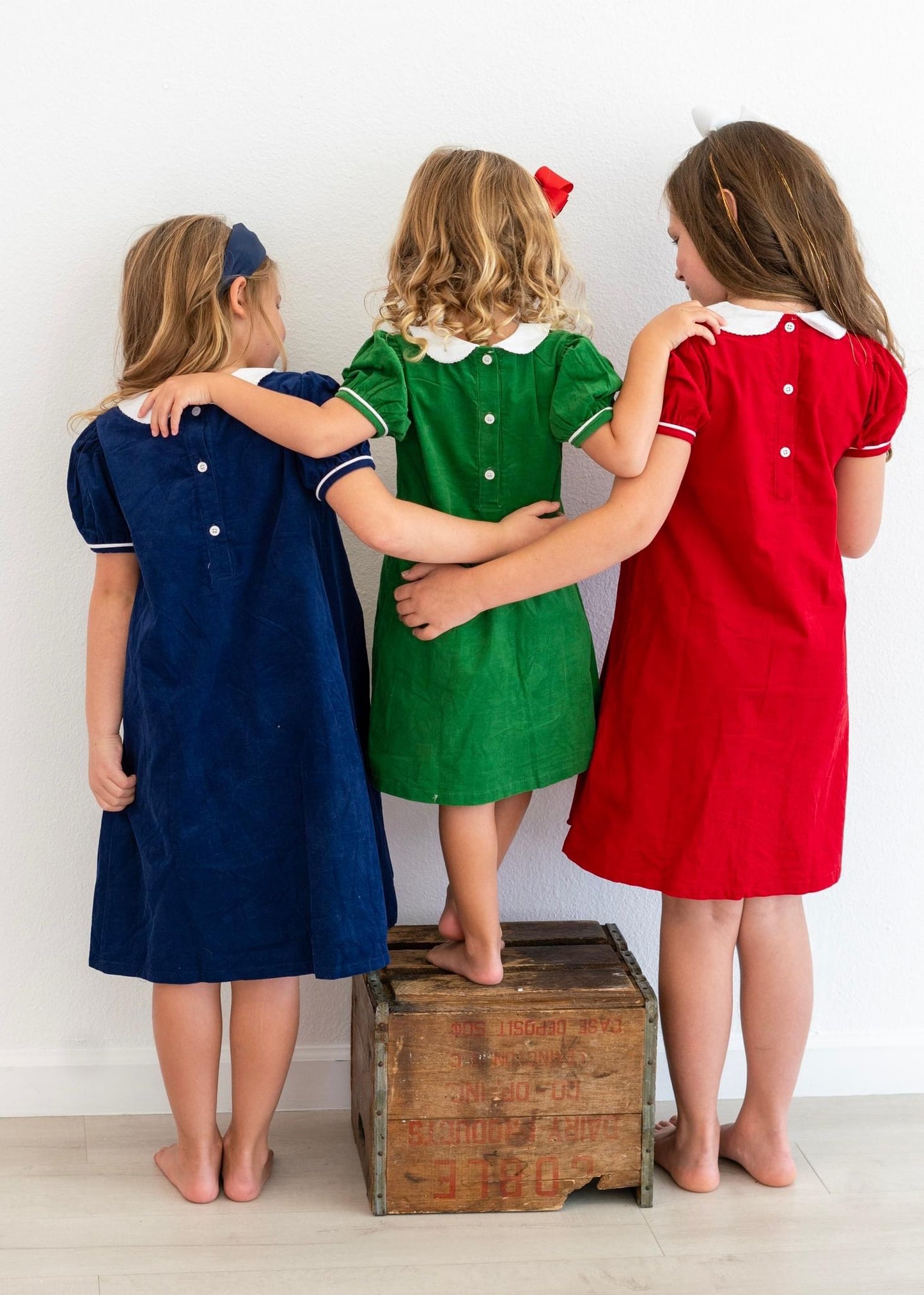 Corduroy Pleated Collar Dress